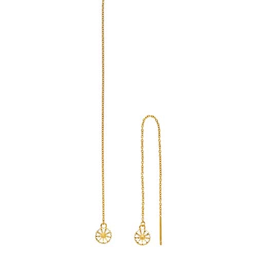 Lund Disko Marguerit ørehænger Forgyldt Sølv - Øreringe