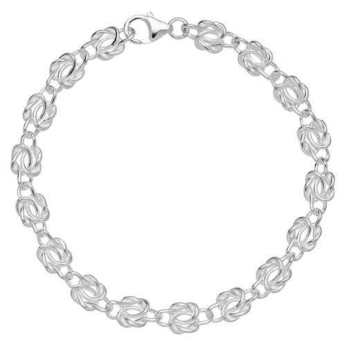 Sølv Armbånd Med Flettede Knuder - Armbånd