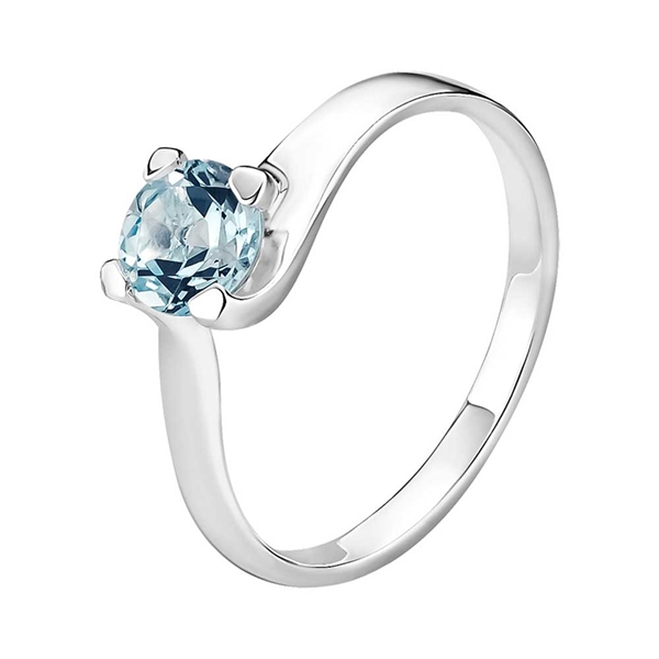 Sølv Ring Med Blå Topaz - Fingerringe