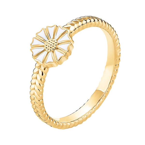 Flettet Marguerit Ring Forgyldt Sølv - Fingerringe