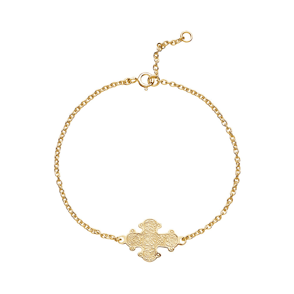 Lund Copenhagen Sølv Forgyldt Armbånd Med Dagmarkors 97019 - Lund Armbånd  - 1233690120256