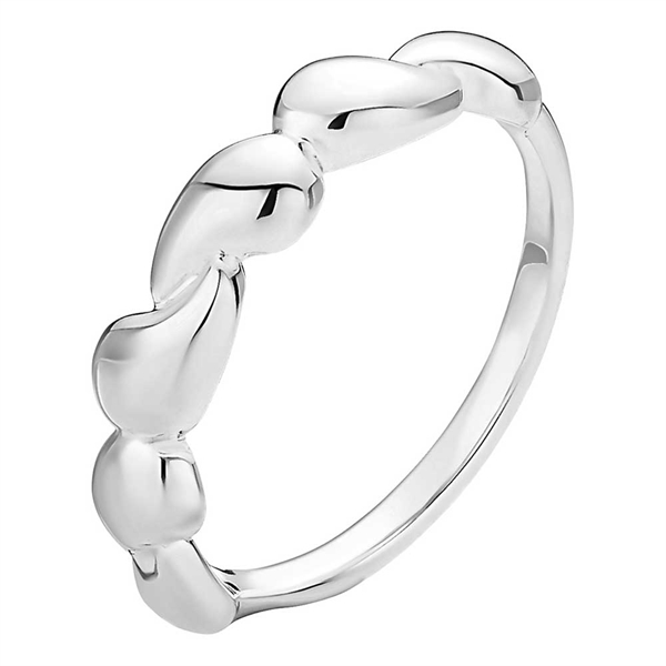 Ring Sølv Med Dobbelte Dråber - Fingerringe