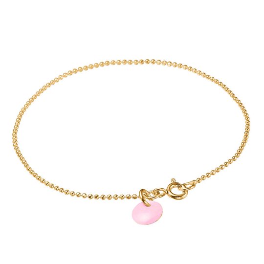 Enamel Ball Chain Armbånd Lyserød - Enamel Armbånd