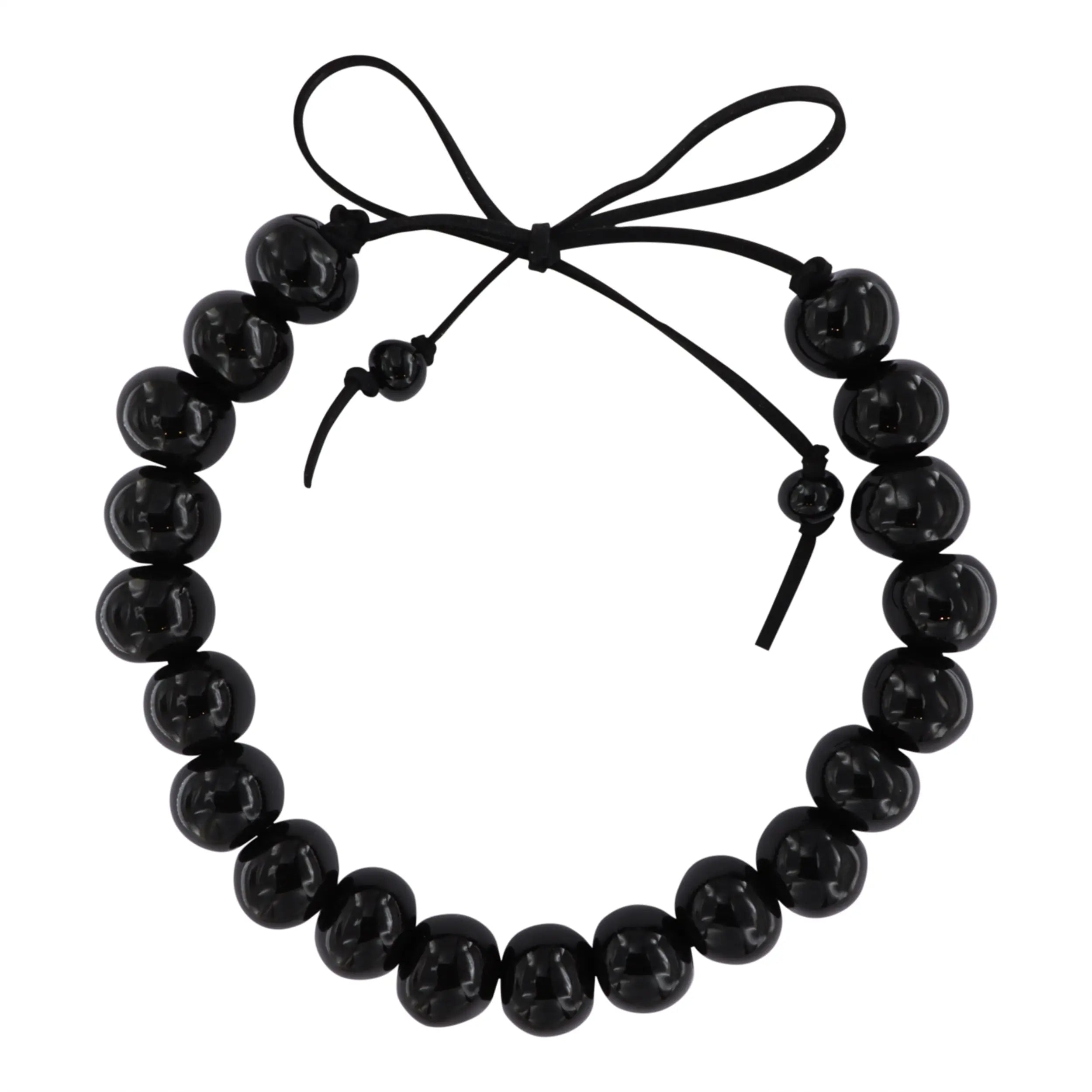 Bordeaux Halskæde Keramik Perler Ruskindssnor Justerbar Flere Varianter - Boc Halskæder  - 05740034078235