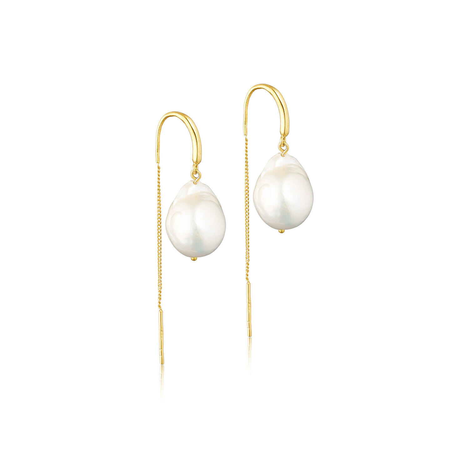 Barok Perleørering Guldbelagt Stk Par - Øreringe