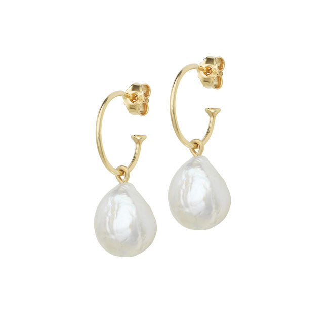 Heiring Creoler Med Barok Perler 97fg - Heiring Øreringe