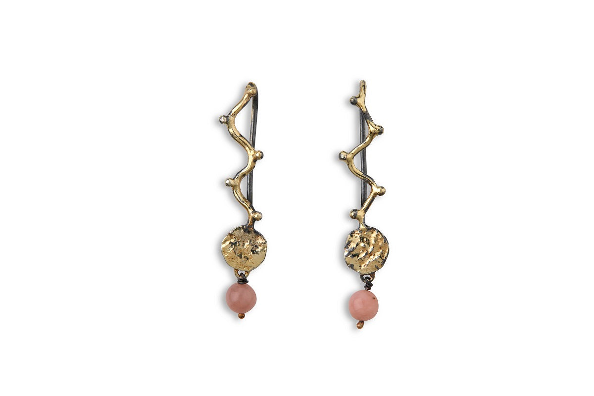 Pink Bybirdie Birdie Golden Grace Coin Med Opal 50801294k - Bybirdie Øreringe  - 1233690149059