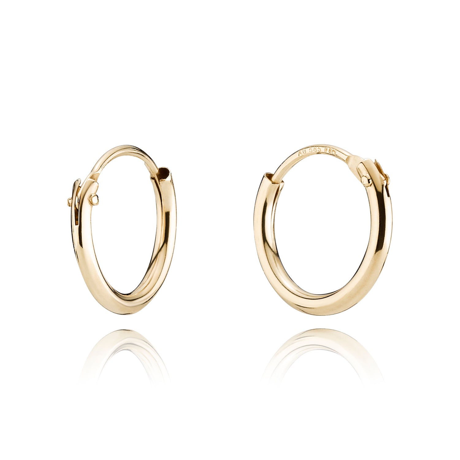 Bnh Klassiske Guld Creoler Enten Eller Karat Guld Med Viplås - Bnh Øreringe  - 1233690221014