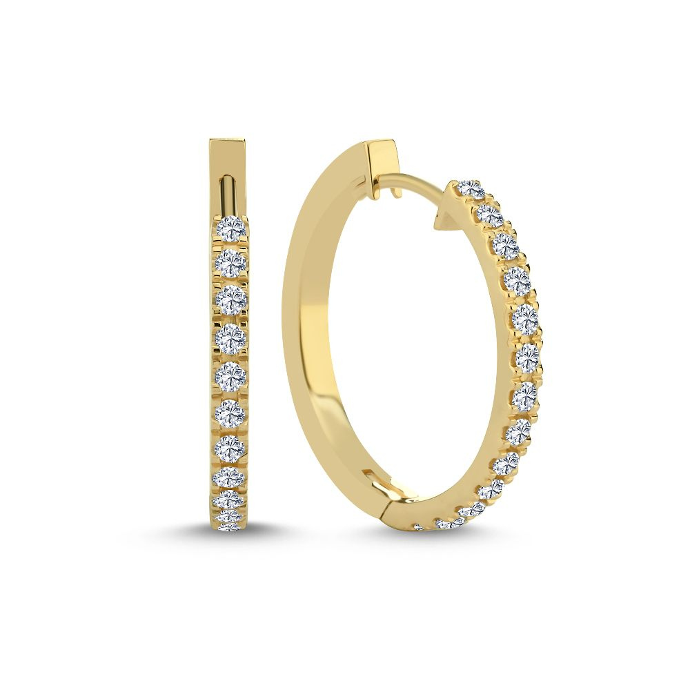 Nuran Karat Guld Creoler Med 52ct Diamanter ø1988052 - Nuran Øreringe