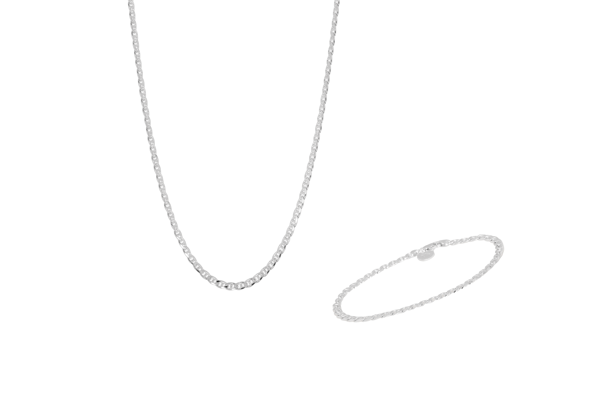 Curb Marina Silver Smykkesæt - Ix Studios Armbånd