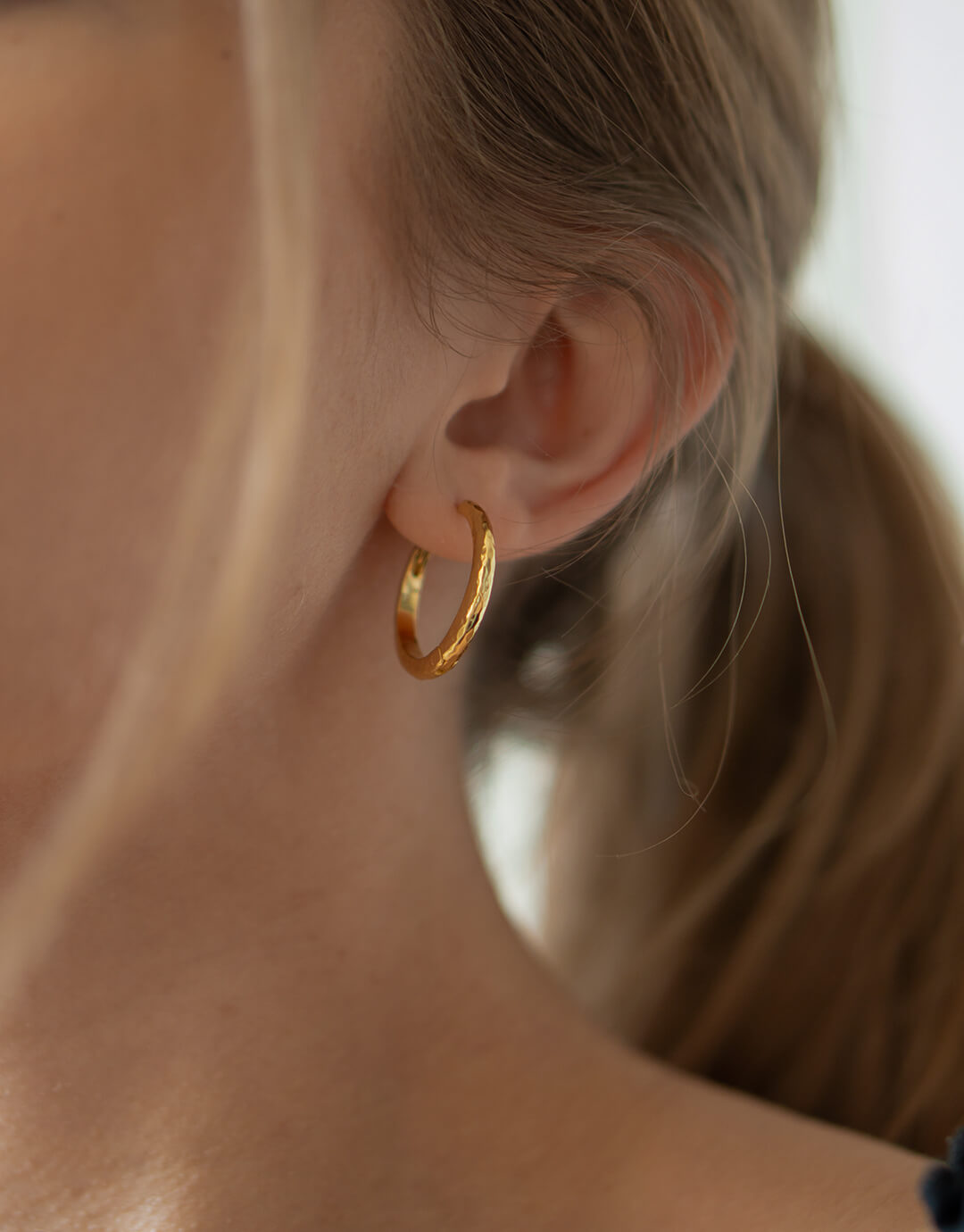 Elma Guld Hoops - Øreringe