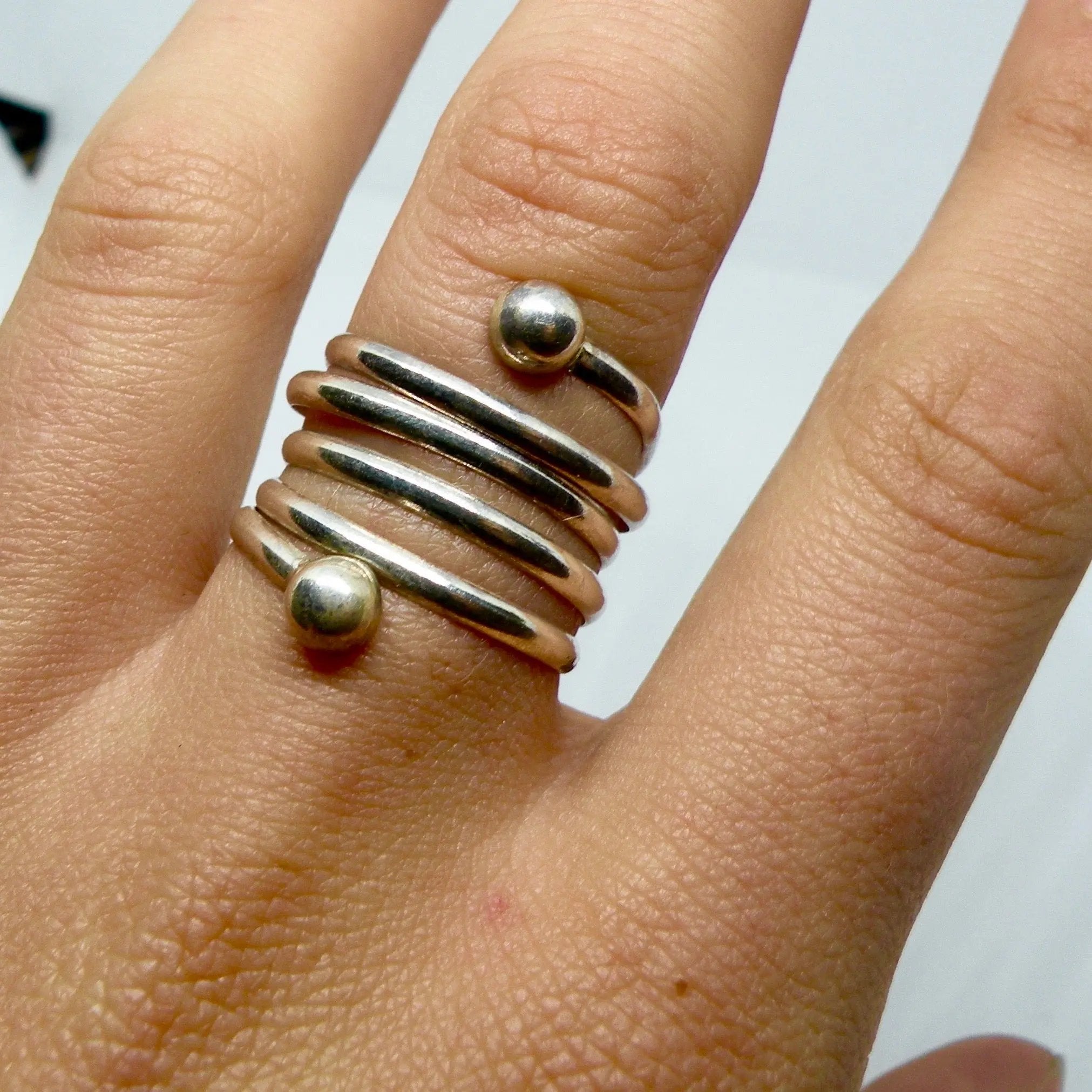 Sølv Fingerring, Spiral, Sterling , 56 - Fingerringe  - 05740034061459