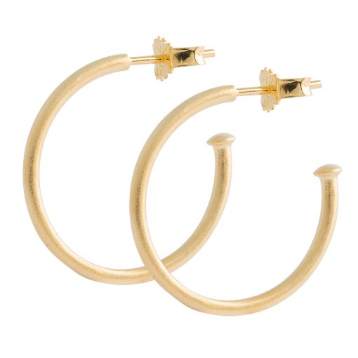 Lene Visholm Forgyldt Creoler Med Mat Overflade E1247 - Lene Visholm Øreringe  - 1233690164588