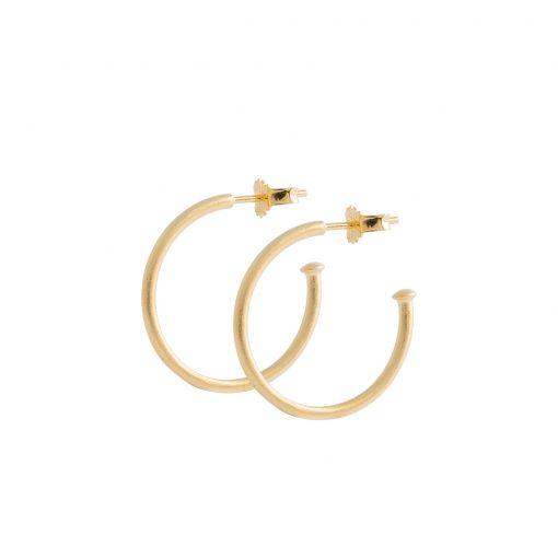 Lene Visholm Forgyldet Creoler Med Mat Overflade E1246 - Lene Visholm Øreringe  - 1233690164571