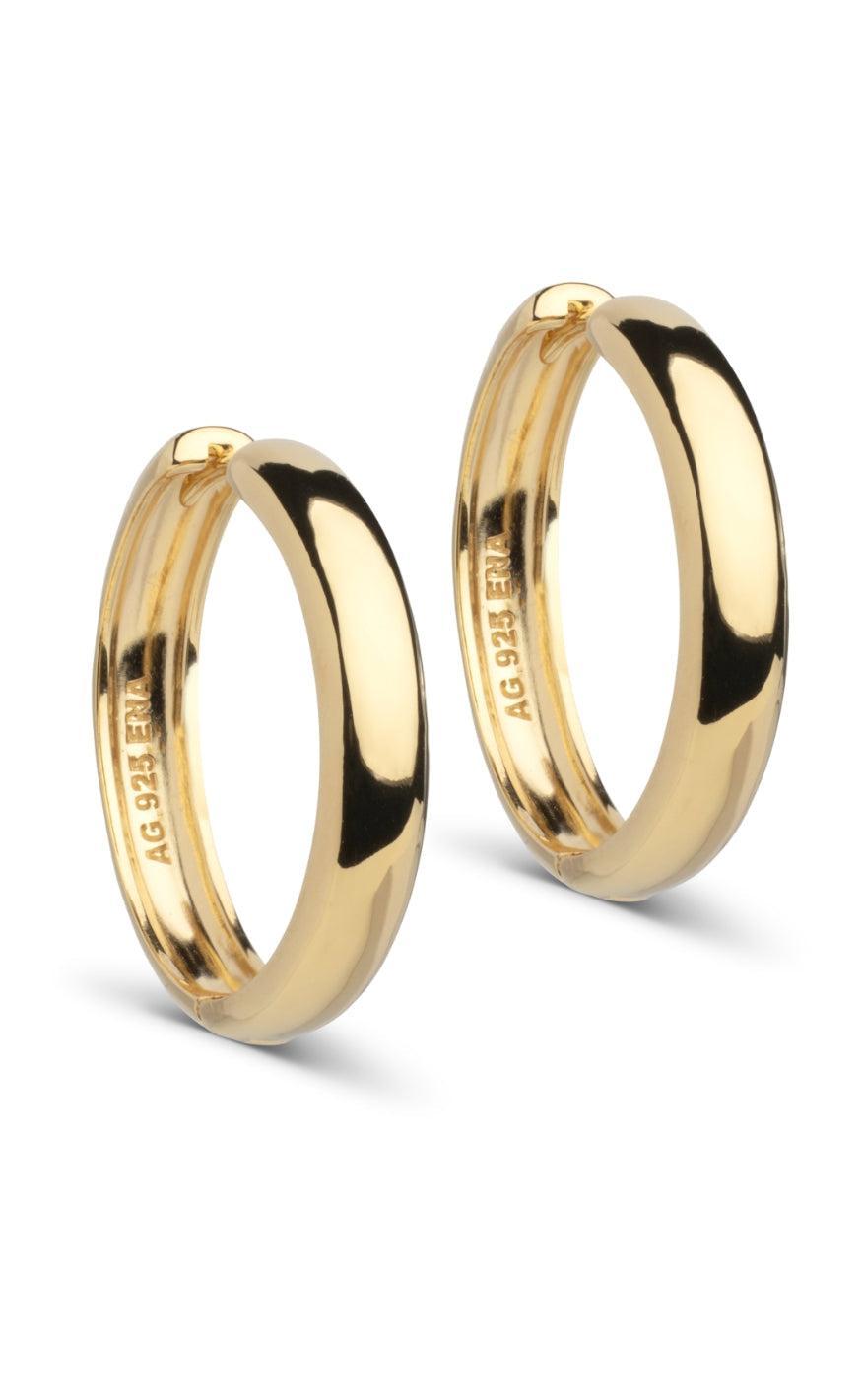 Guld Colour Enamel Copenhagen Classic Wide Gold Colour - Øreringe  - 5714274031541