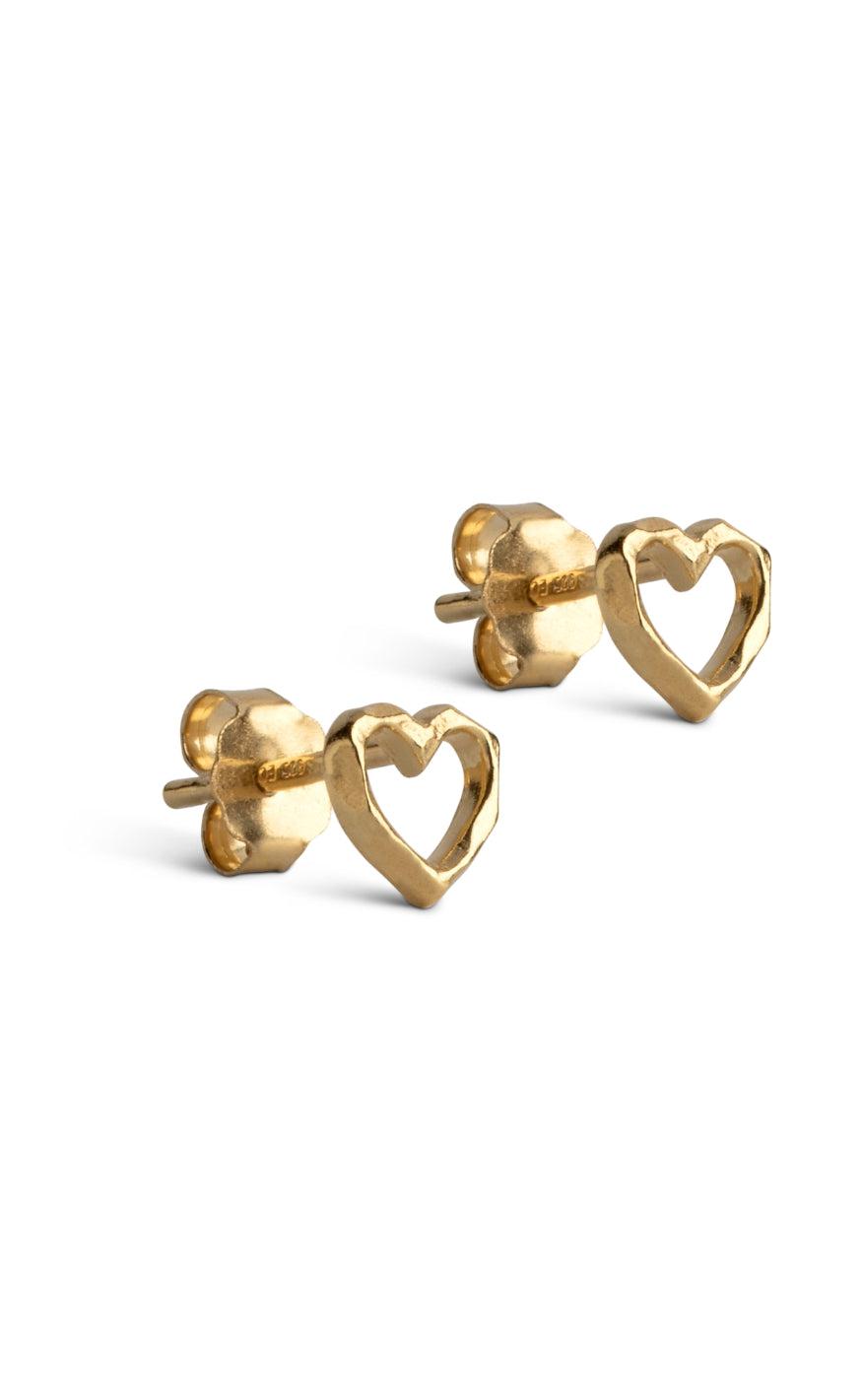 Enamel Copenhagen Studs Organic Heart Gold Colour - Øreringe  - 5714274024925