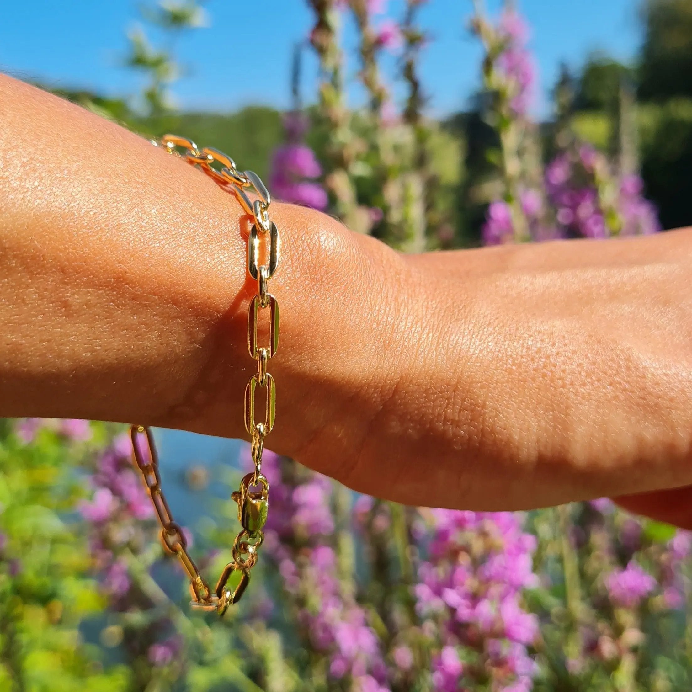 Guld Armbånd, Alternativ Rund Anker Kæde, Forgyldt Messing, 16 19 - Spain Armbånd  - 05740034031322