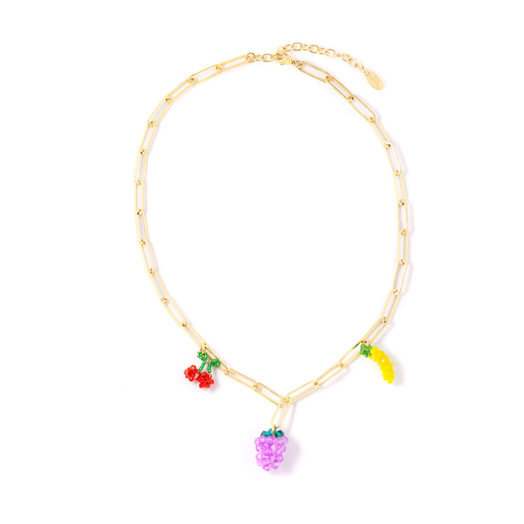 Halskæde Med Frugt Vedhæng Fruitchain Karat Forgyldning - Szhirley Halskæder
