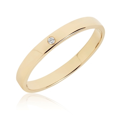 Bartoli Classic Vielsesring Guld Med Diamant - Vielsesringe