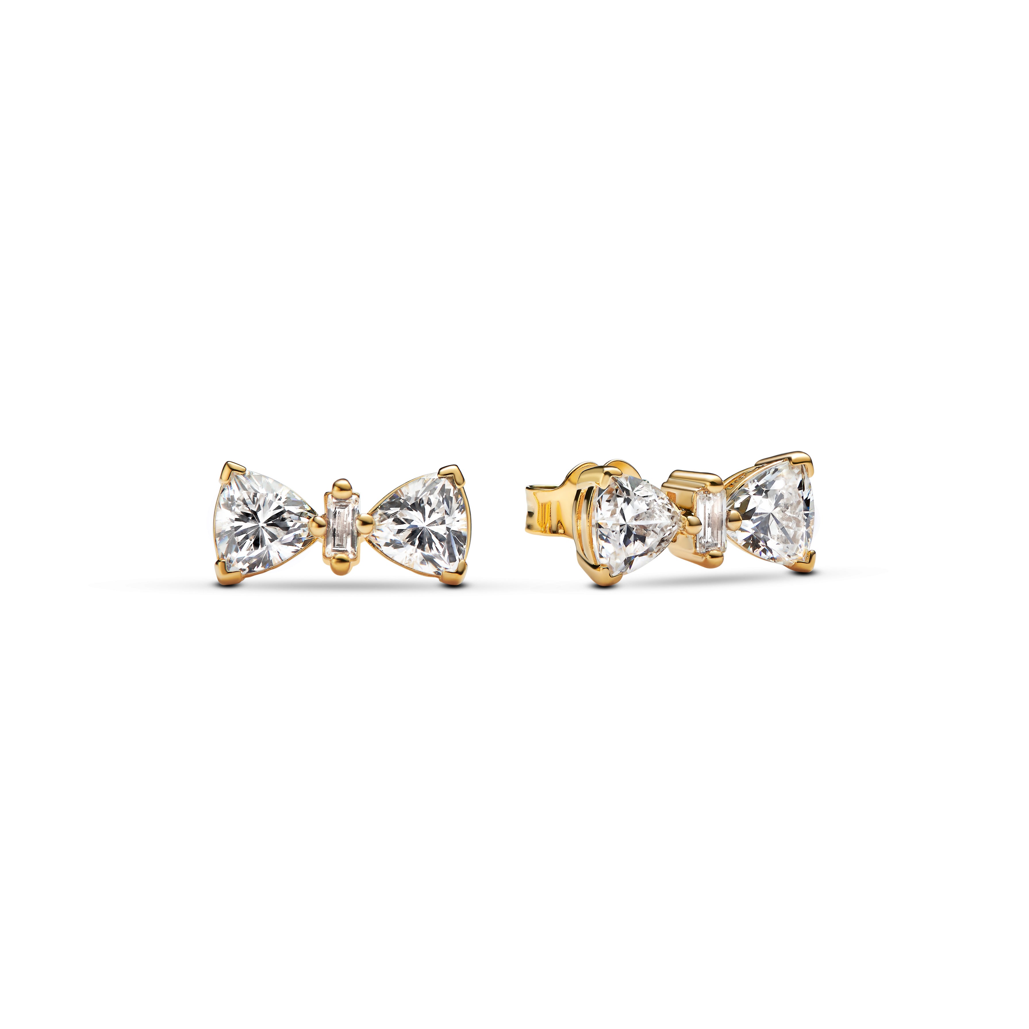 Pandora Sløjfe ørestikker Med Zirkonia Sten Forgyldt 263507c01 - Pandora Øreringe