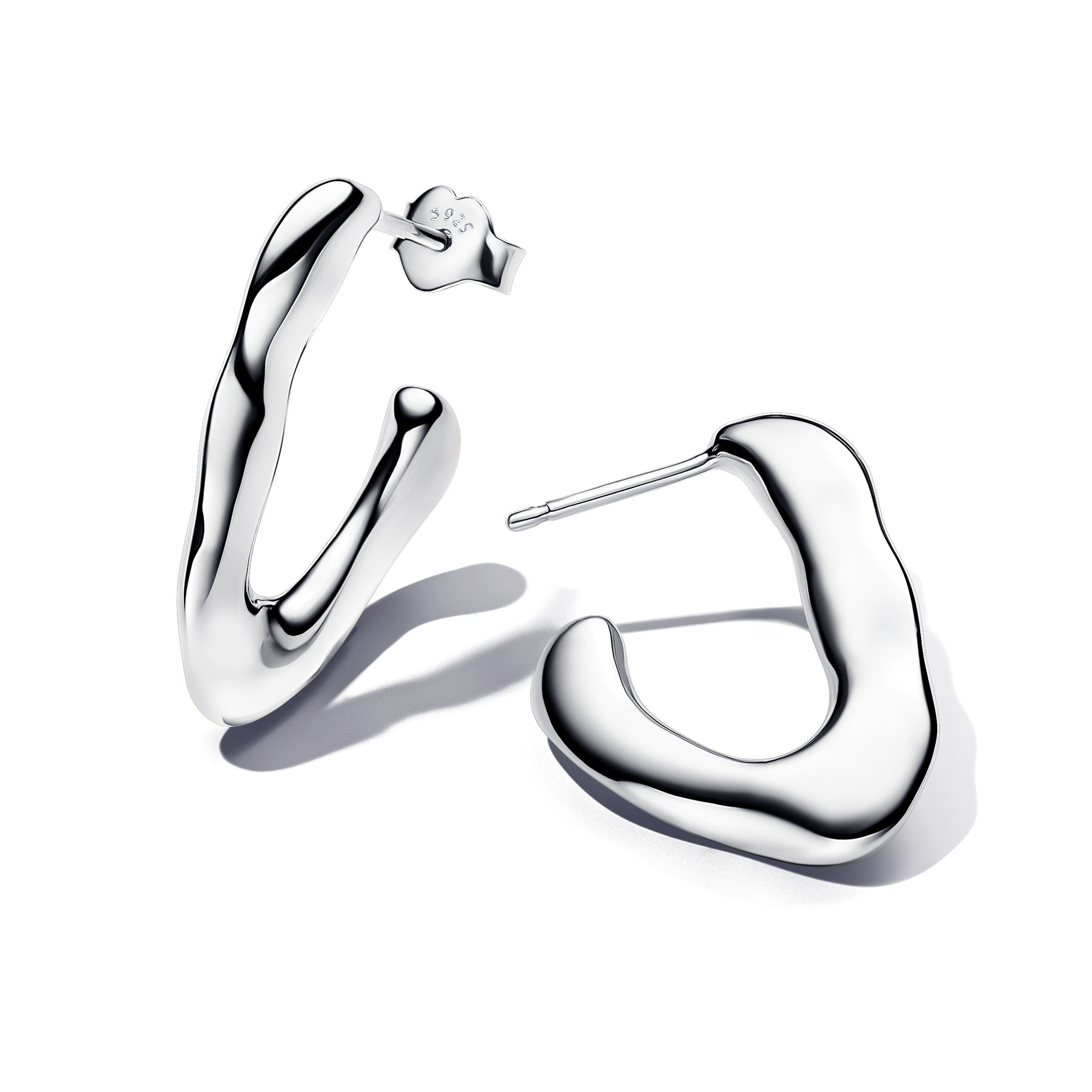 Pandora Essence Formet Organiske Sølv Creol 293290c00 - Pandora Øreringe  - 1233690231655