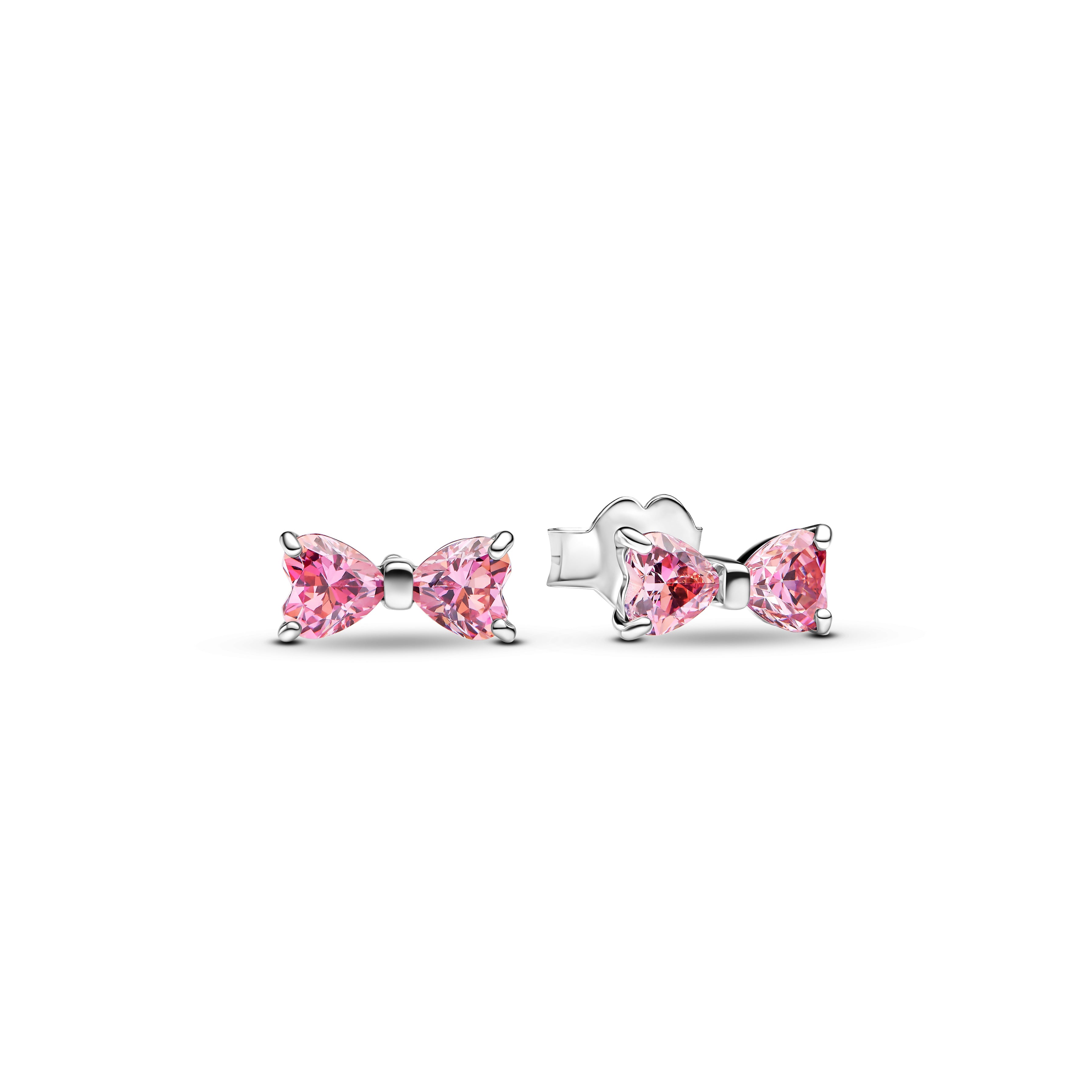 Pink Pandora Funklende Sløjfe ørestikker Med Sten 293505c01 - Pandora Øreringe