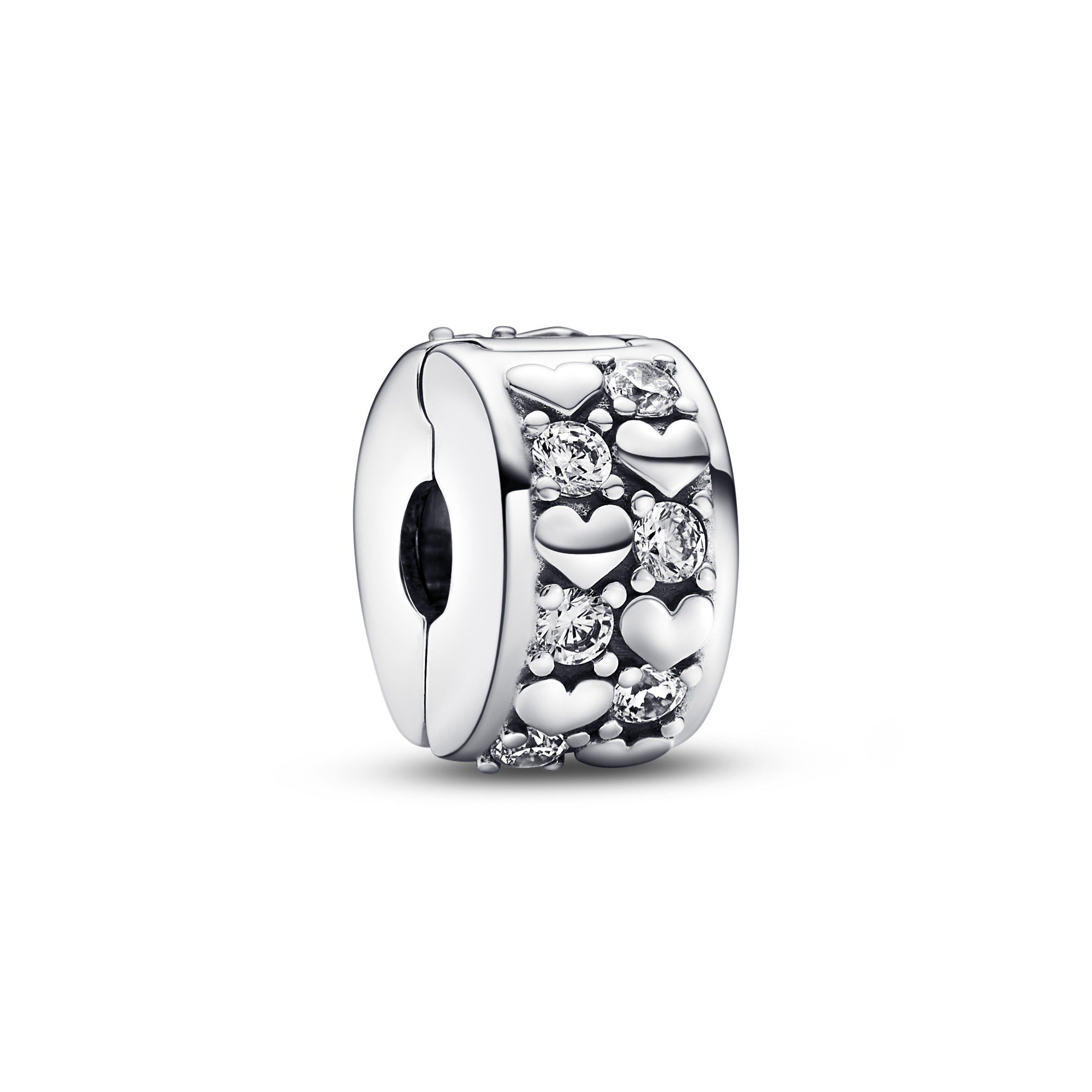 Pandora Klemme Led Med Sten Hjerter 792235c01 - Pandora Armbånd  - 1233690168319