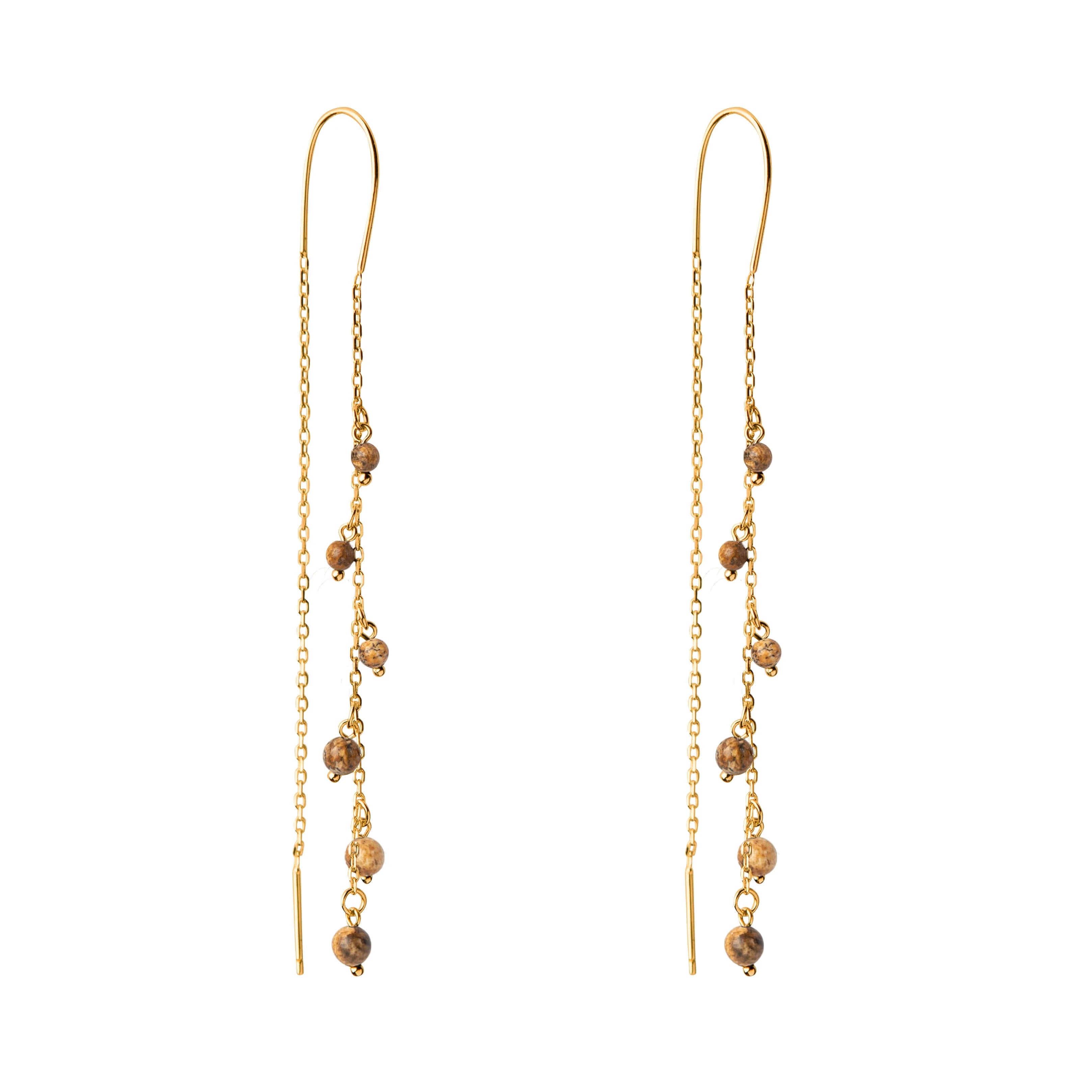 Pure Mind Jeg ørehængere Forgyldt Sølv Med Jaspis Jeeg Pic - A Pure Mind Øreringe  - 1233690143354