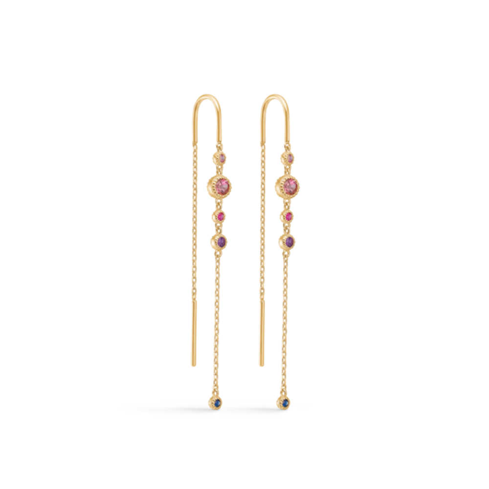 Mads Luxury Rainbow Guld ørehænger Med Sten 1504062 - Mads Z Øreringe  - 1233690160641