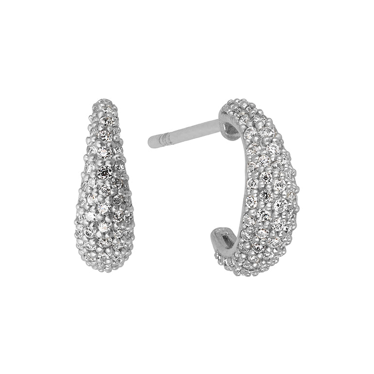 Bybiehl Ocean Flow Sparkle Hoops Sølv 4204 - Bybiehl Øreringe  - 1233690159829