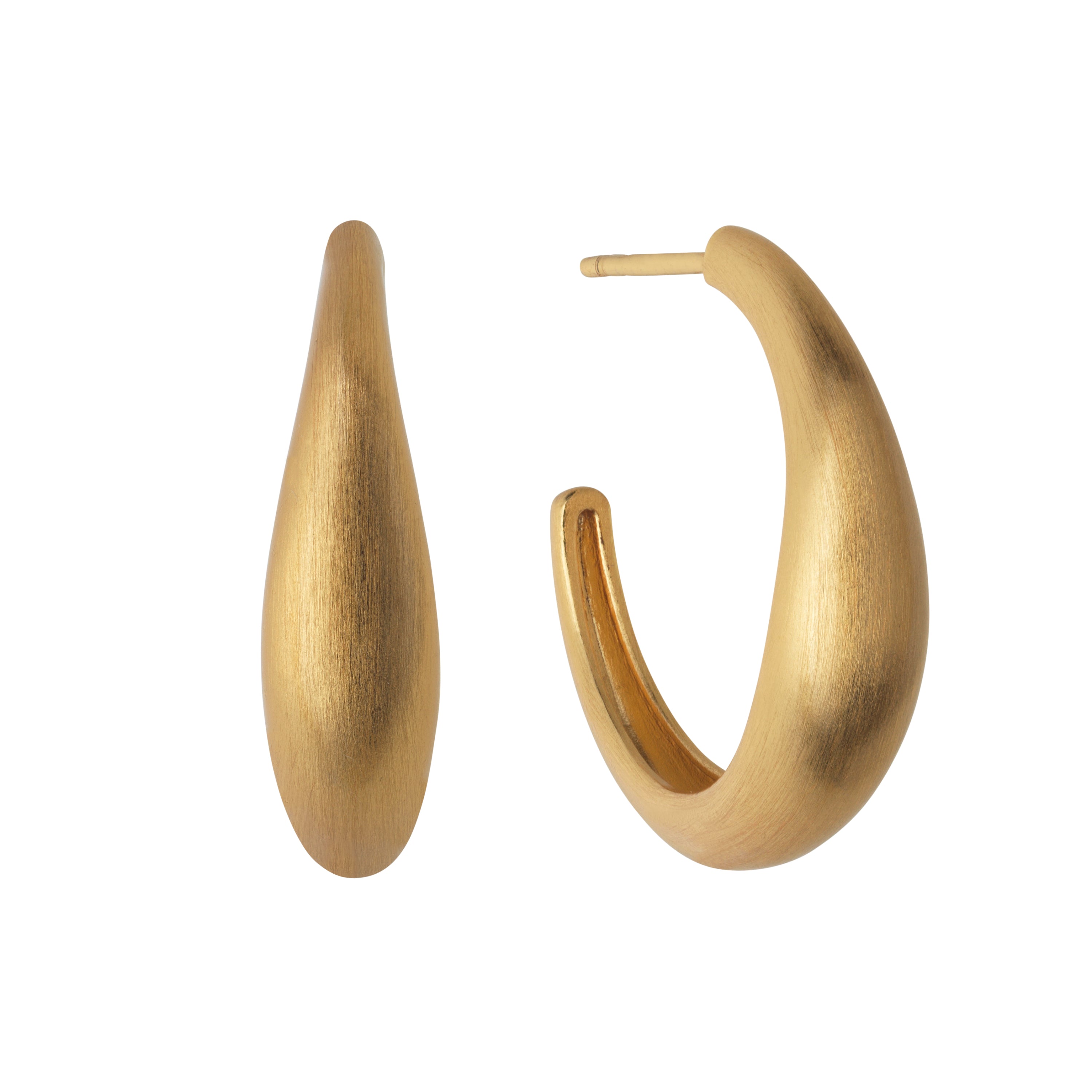 Bybiehl Ocean Flow Hoops Guldbelagt Sølv Medium 4202 - Bybiehl Øreringe  - 1233690159768