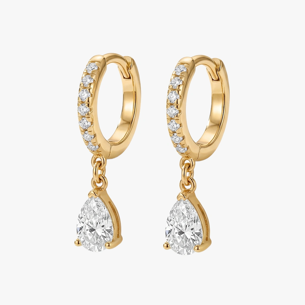 Sparkle Drop ørering Med Zirkoner 18k Jewelries - Øreringe