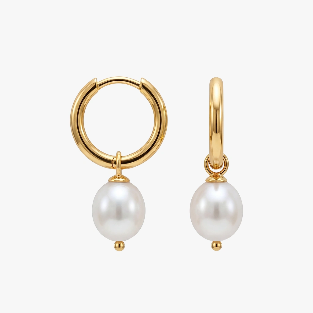 Perle øreringe Creoler 18k Jewelries - Øreringe