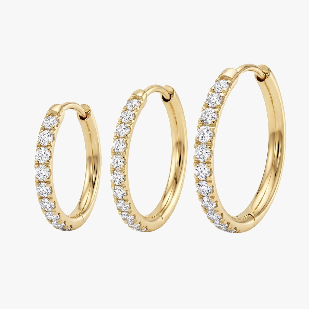 Creol øreringe Zirkoner Sæt Par Slim 18k Jewelries - Øreringe