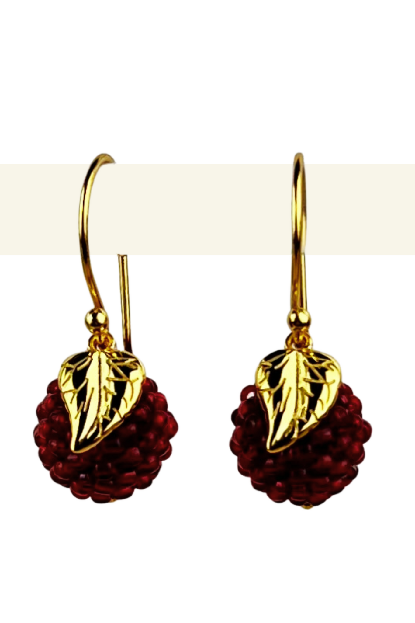 Håndlavede ørering Dyb Rød Farve - Parol Øreringe