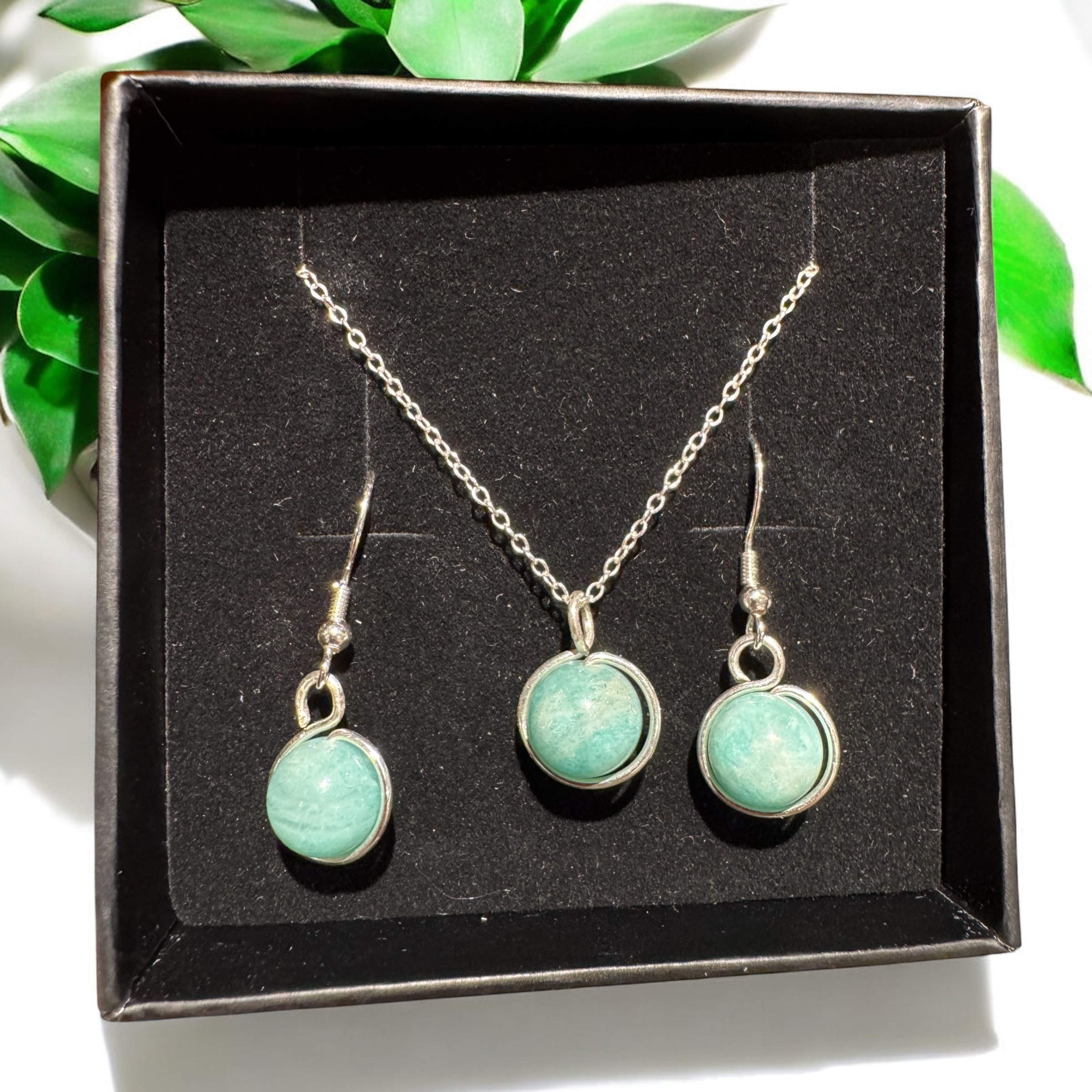 Amazonit Smykkesæt Håndlavet - Amazonit Halskæder