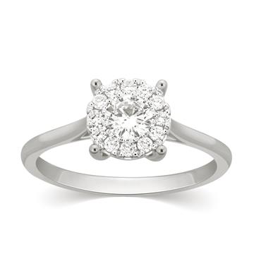 Hvid Halo Flower Ring Guld Eller Guld Guld - Byfrisenholm Fingerringe