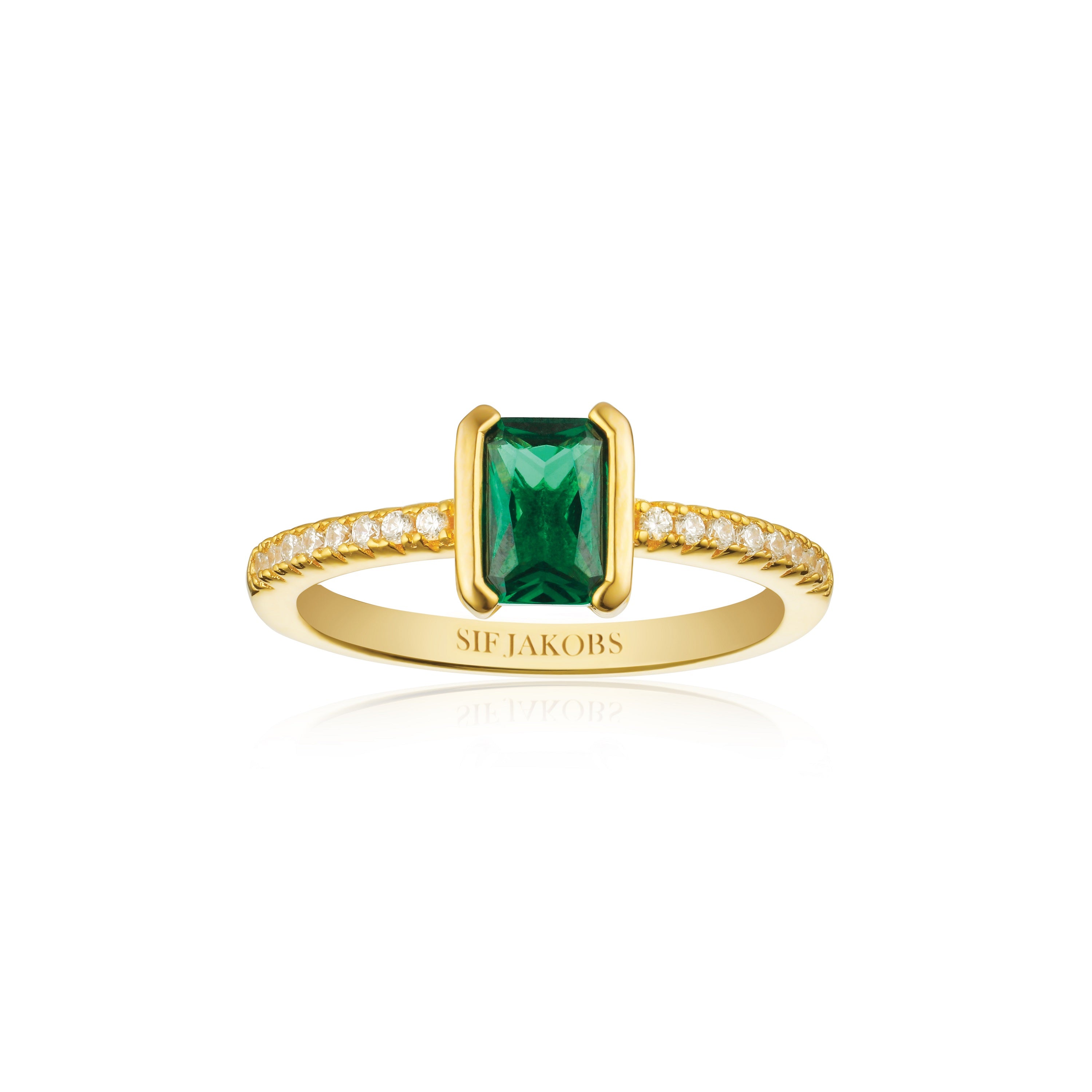 Hvid Sif Jakobs Roccanova Piccolo Ring Med Grøn E Zirkonia R42266 Gcz - Sif Jakobs Fingerringe  - 1233690170473