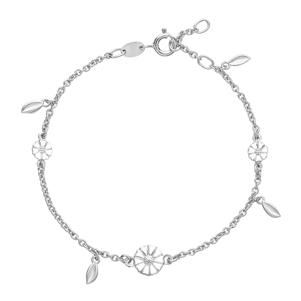 Lund Cpenhagen Marguerit Armbånd Sølv Med Små Blade 9015056 - Lund Armbånd
