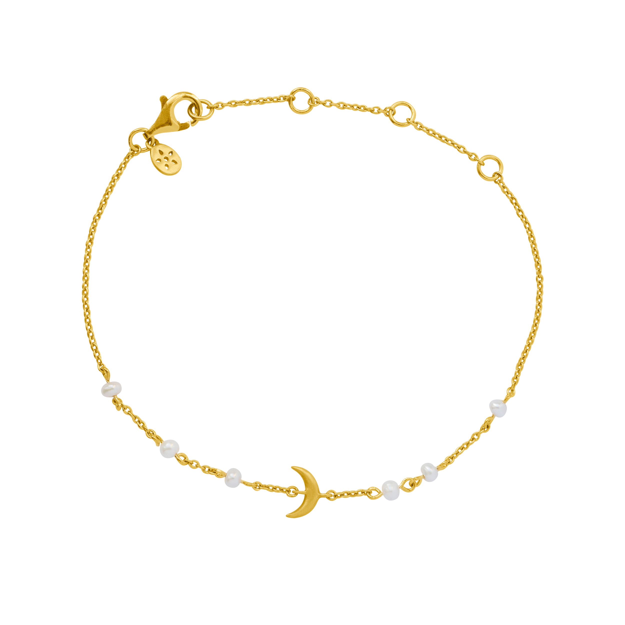 Bybiehl Summer Moon Armbånd Med Ferskvandsperler Forgyldt Sølv 5203wp - Bybiehl Armbånd