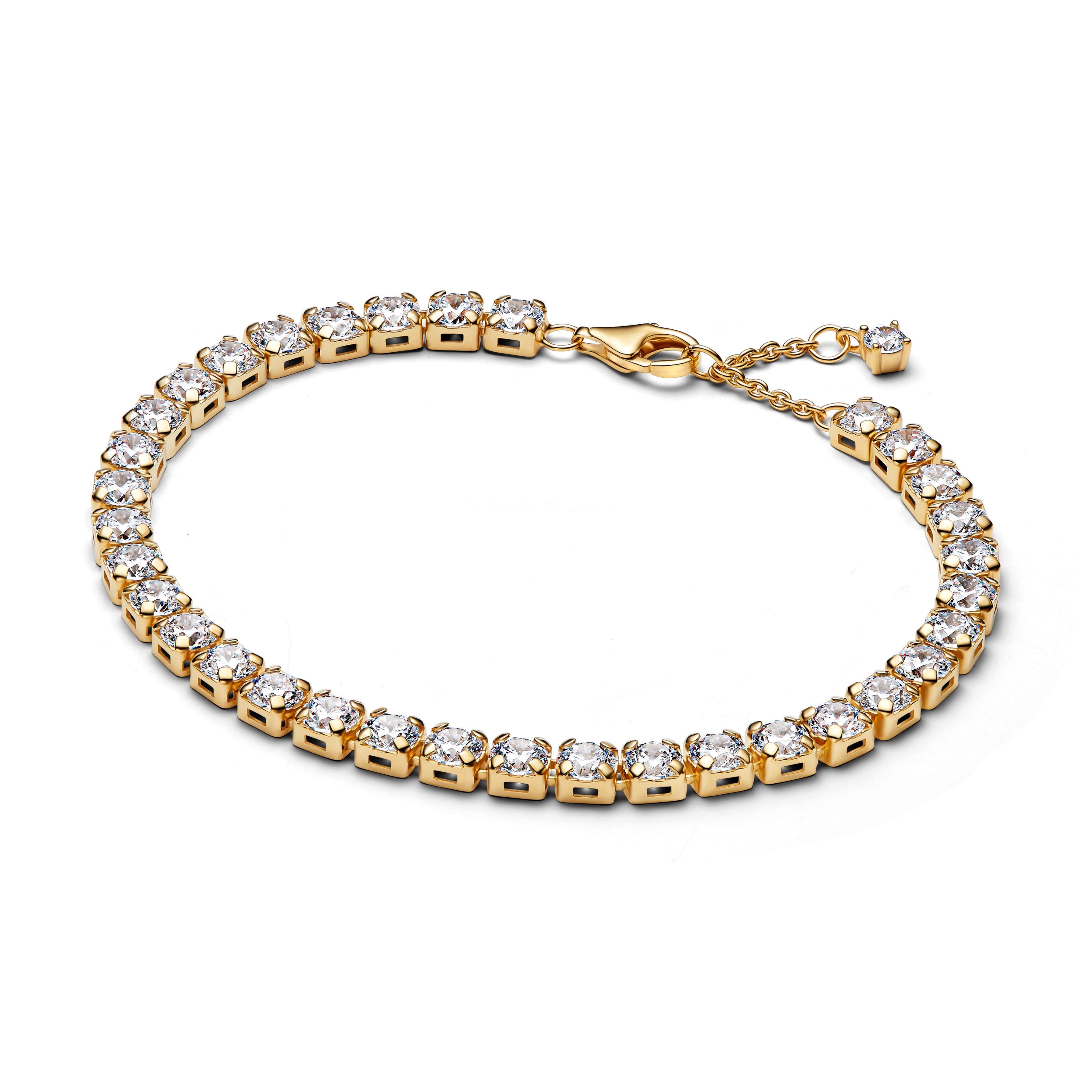 Pandora Funklende Tennis Armbånd Forgyldt 563539c01 - Pandora Armbånd