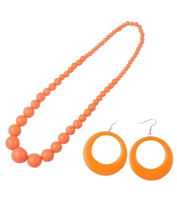 Halskæde Med Plastperler Miss Stina Orange - Halskæder