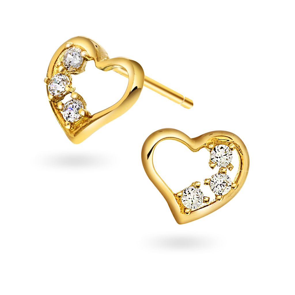 Arne Nordlie 14kt Guld ørestikker Med Hjerte Sten 53394 - Arne Nordlie Øreringe
