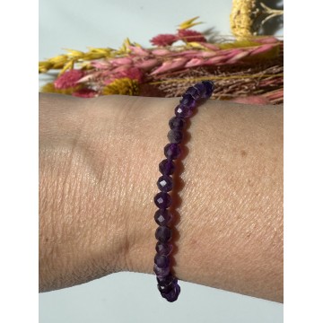 Ametyst Facetslebet Armbånd 4mm Krystal Armbånd Godkarmashop - Svet Kamenu Armbånd