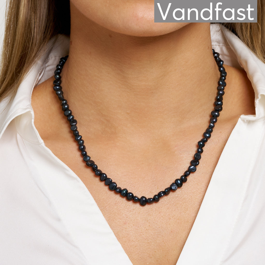 Sort Annebrauner Black Pearl Halskæde 18k Guldbelagt - Cab Halskæder  - 2003067338121