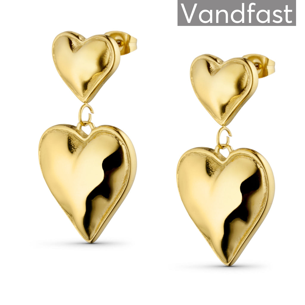 Annebrauner Chunky Wien Heart 18k Guldbelagt - Bella Øreringe  - 2009090931872