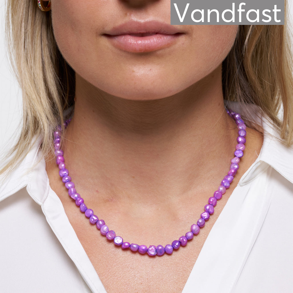 Lilla Annebrauner Pearl Purple Halskæde 18k Guldbelagt - Cab Halskæder  - 2009371574439