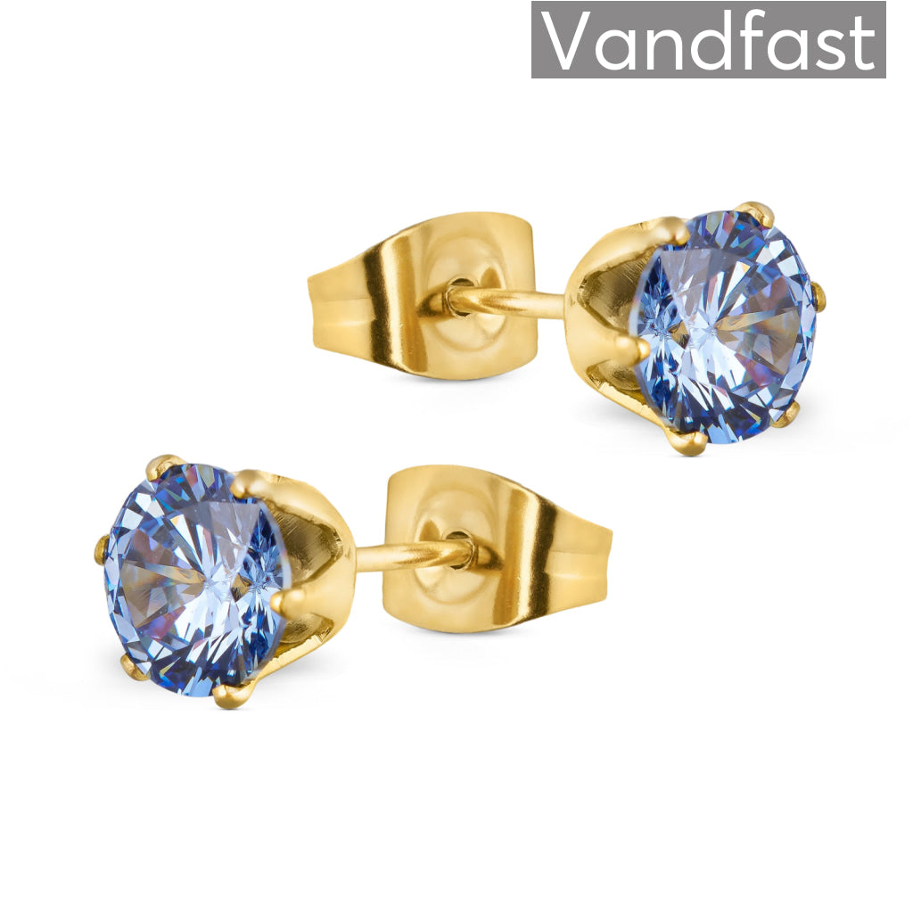 Annebrauner Princess 6mm Sapphire 18k Guldbelagt - Cab Øreringe  - 2002442268831