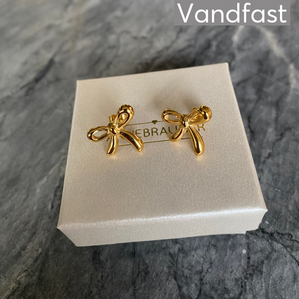 Annebrauner Silk Bow 18k Guldbelagt - Bella Øreringe  - 2008082936994
