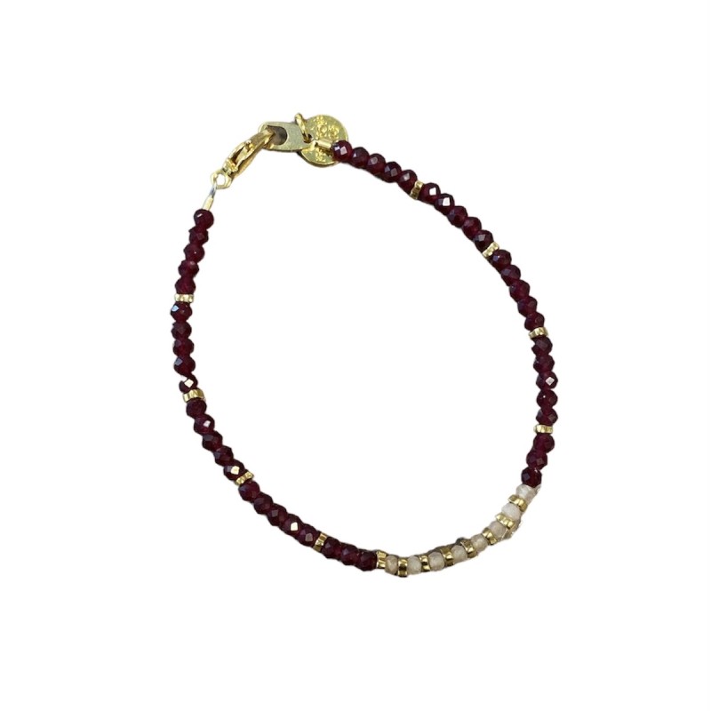 Armbånd Friihof Siig Bordeaux Guldfarvet Perler - Friihof + Siig Armbånd